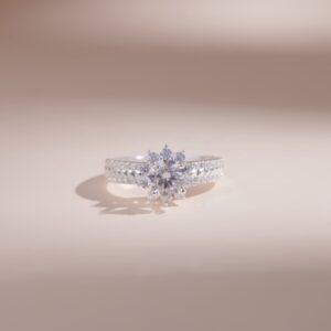 Nhẫn Bạc Nữ Đính Đá Moissanite Lấp Lánh